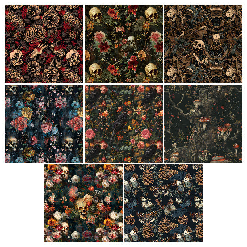 24PCS 6" Skull Scrapbook Paper & Cardstock