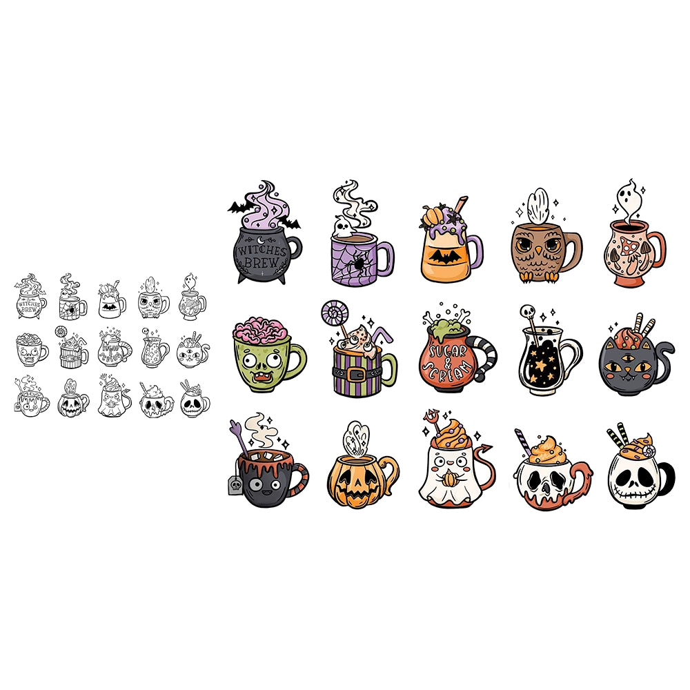 Halloween Funny Skull Cup Dies & Stamps Set