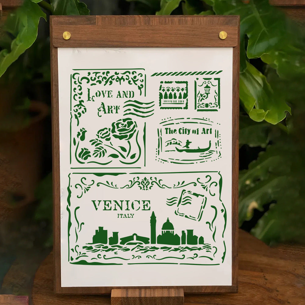 City Pattern DIY Painting Hollow Stencil