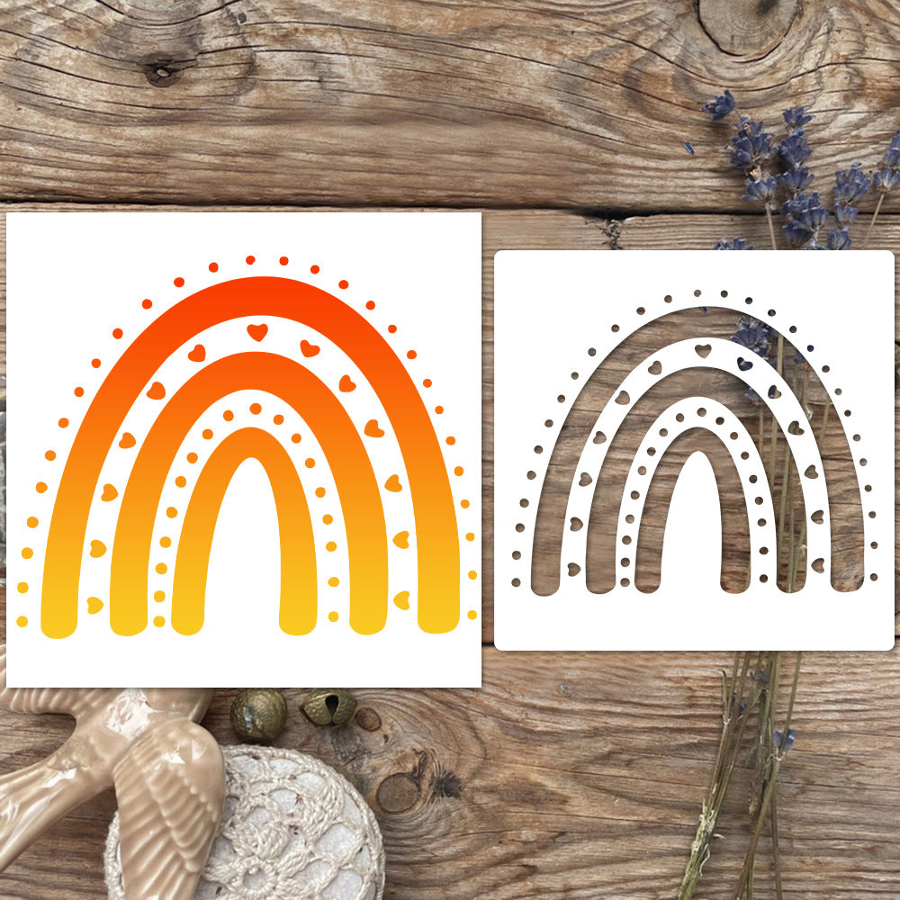 Rainbow Background DIY Painting Hollow Stencil