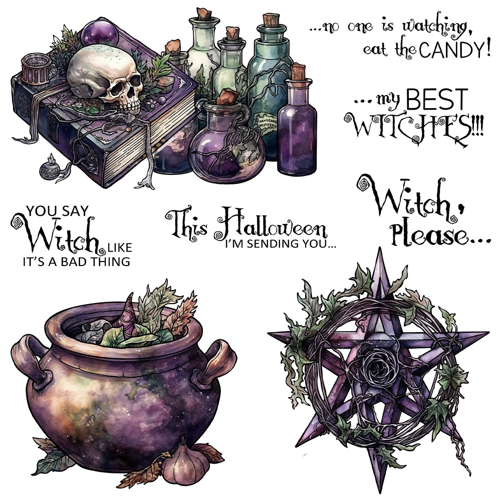 Halloween Magic Skull Dies & Stamps Set