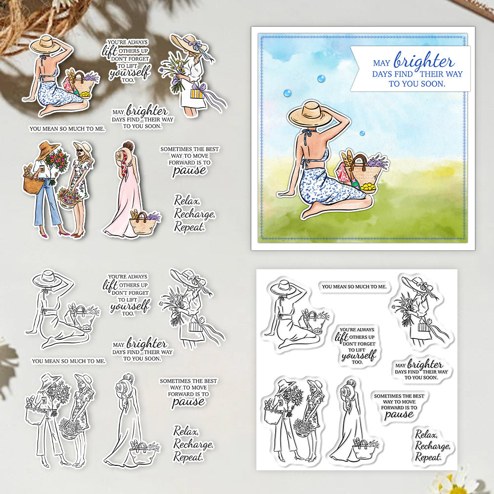 Women On Vacation Clear Stamps
