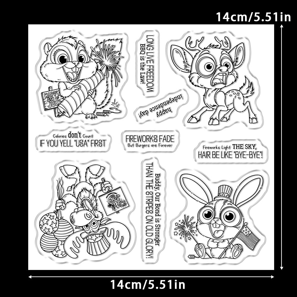 Independence Day Animals Clear Stamps