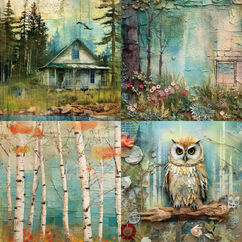 24PCS 6" Woodland Background Scrapbook Paper & Cardstock