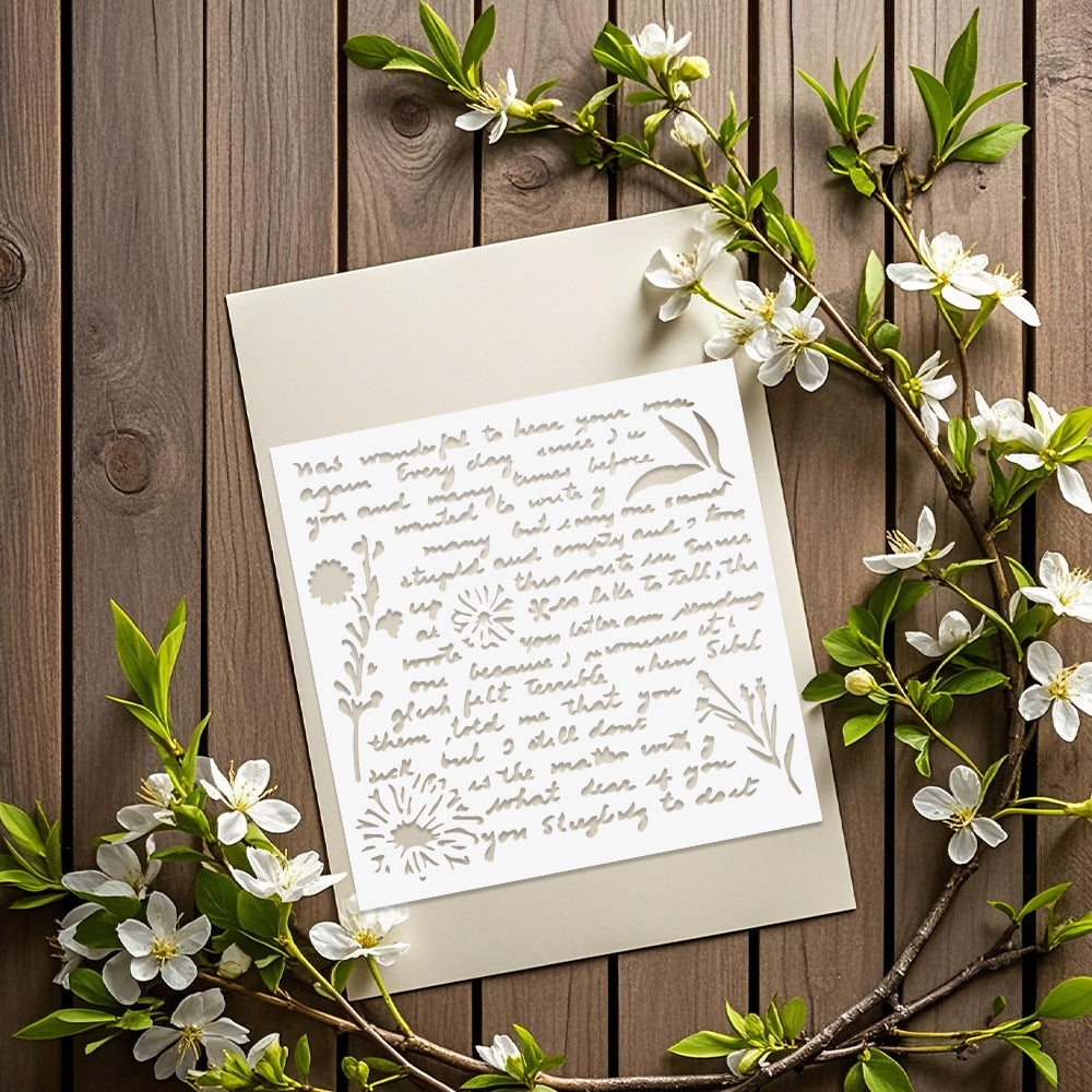 English Sentences DIY Painting Hollow Stencil