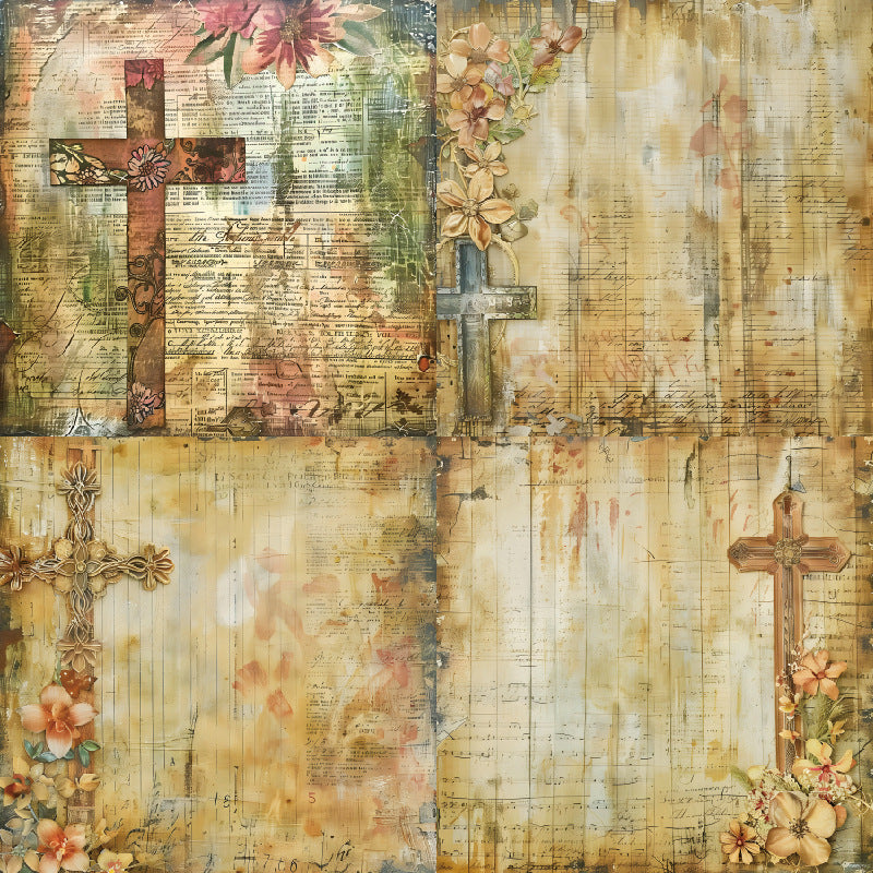 24PCS 6" Holy Cross Scrapbook Paper & Cardstock