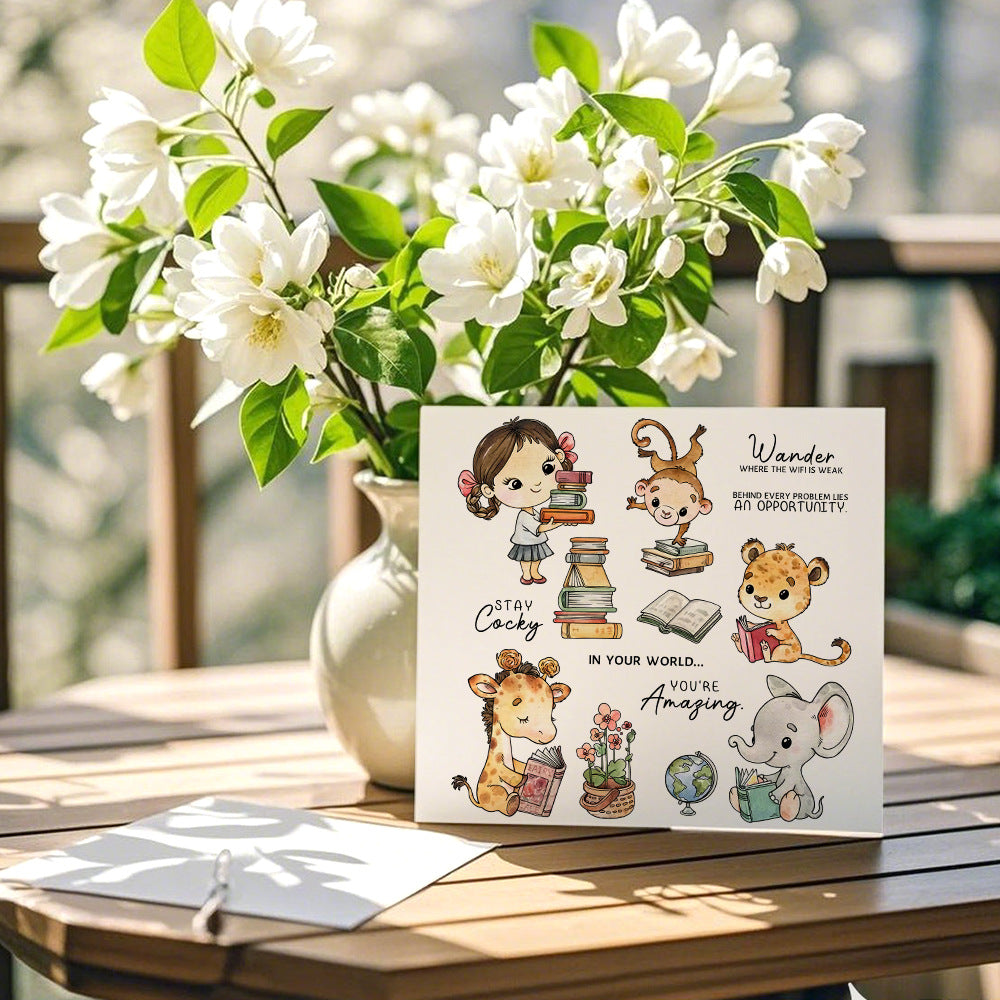Reading Animals Clear Stamps