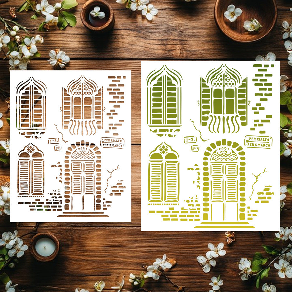 Door and Window Patterns DIY Painting Hollow Stencil