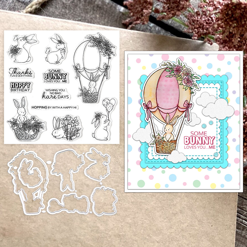 Cute Easter Bunny Dies & Stamps Set