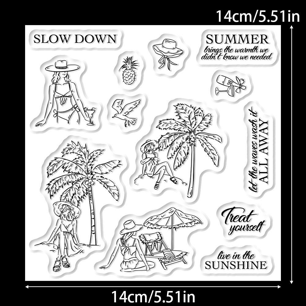 Beach Girl Clear Stamps