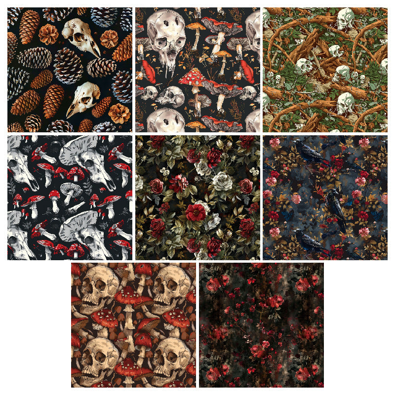 24PCS 6" Skull Scrapbook Paper & Cardstock