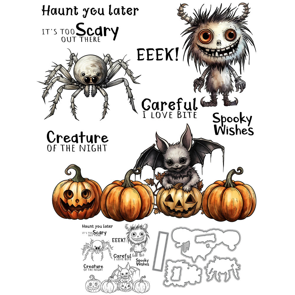 Halloween Animal Pumpkins Dies & Stamps Set