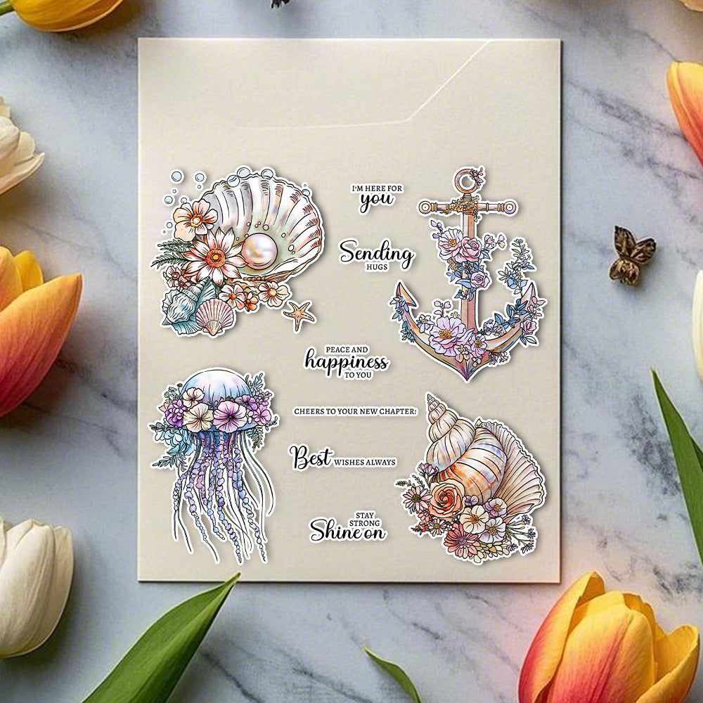 Shell Jellyfish Clear Stamps