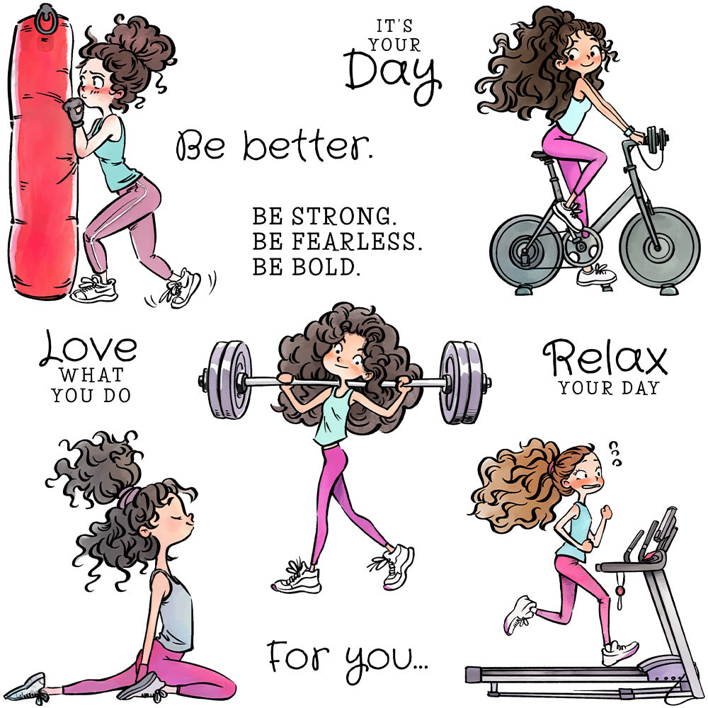 Fitness Girl Dies & Stamps Set