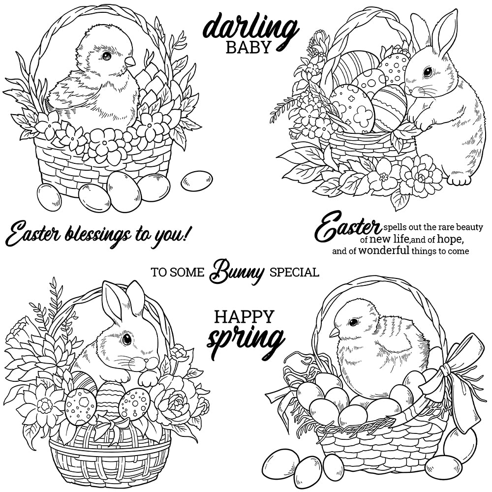 Easter Bunny Eggs Dies & Stamps Set