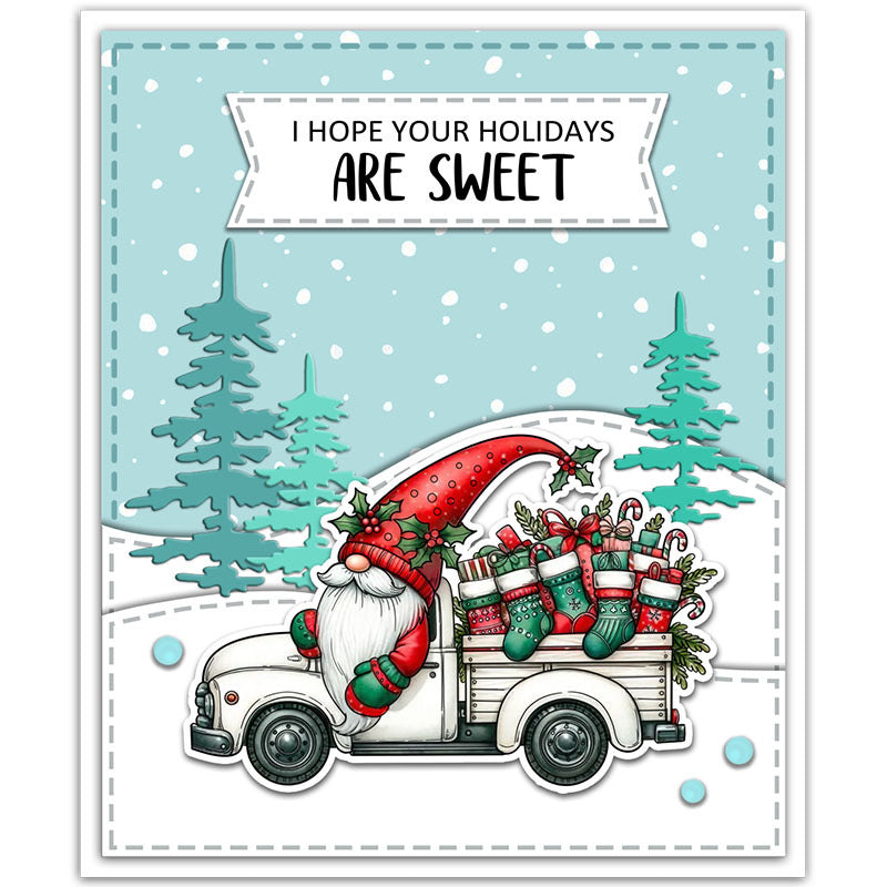 Christmas Gnome Car Dies & Stamps Set