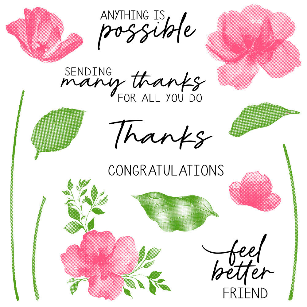 Flowers and Leaves Pattern Dies & Stamps Set