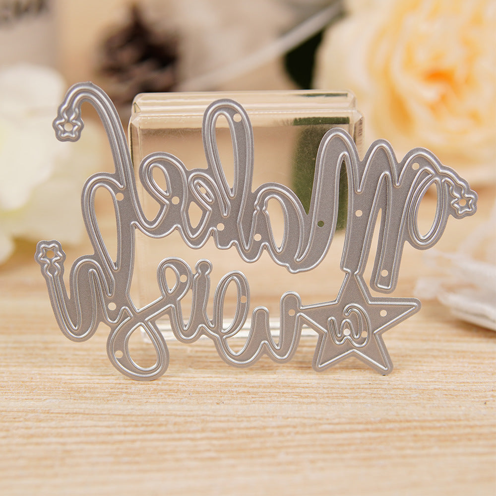 "Make Wish" Words Metal Cutting Dies
