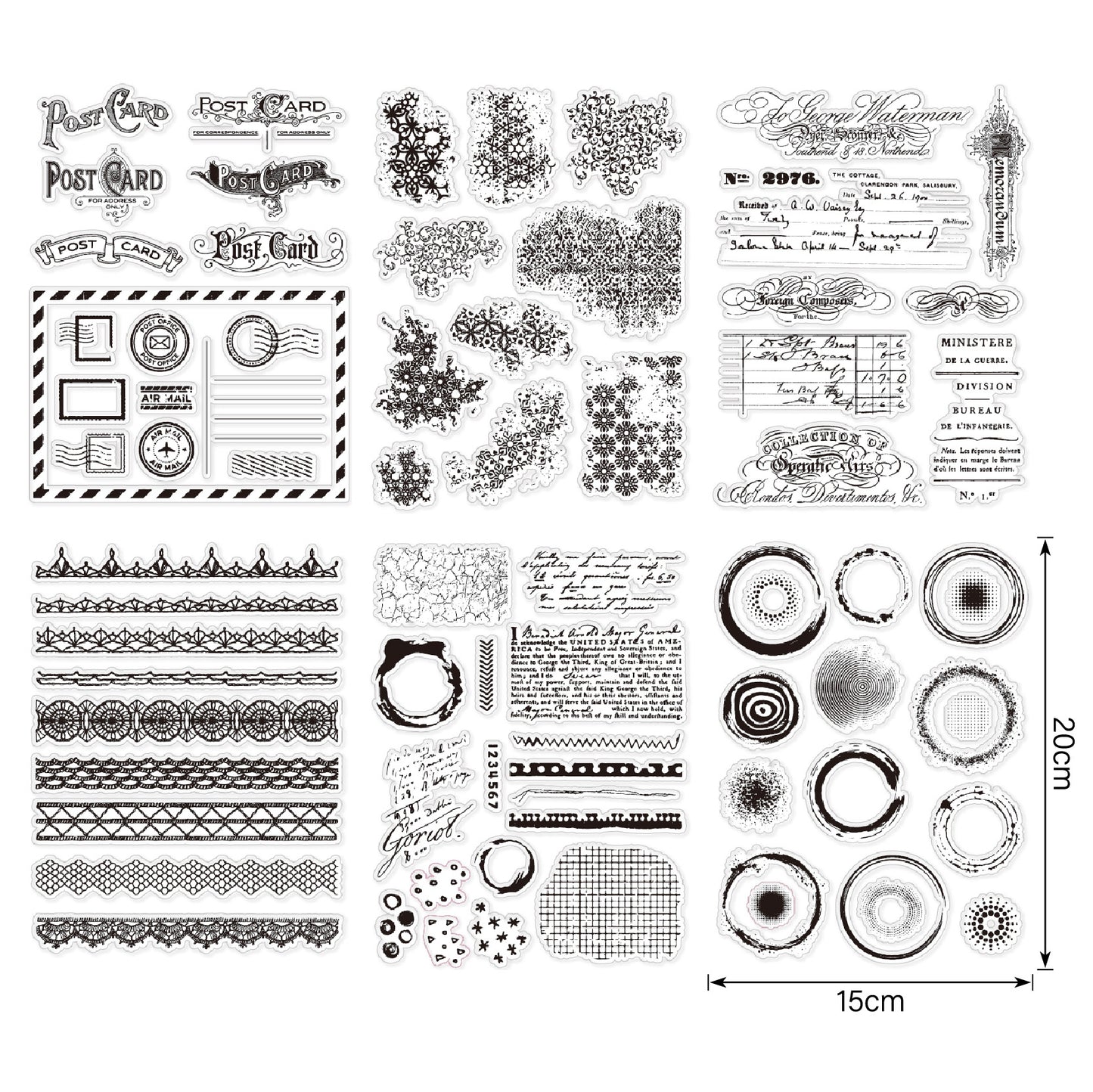 Retro Background DIY Scrapbook Clear Stamps