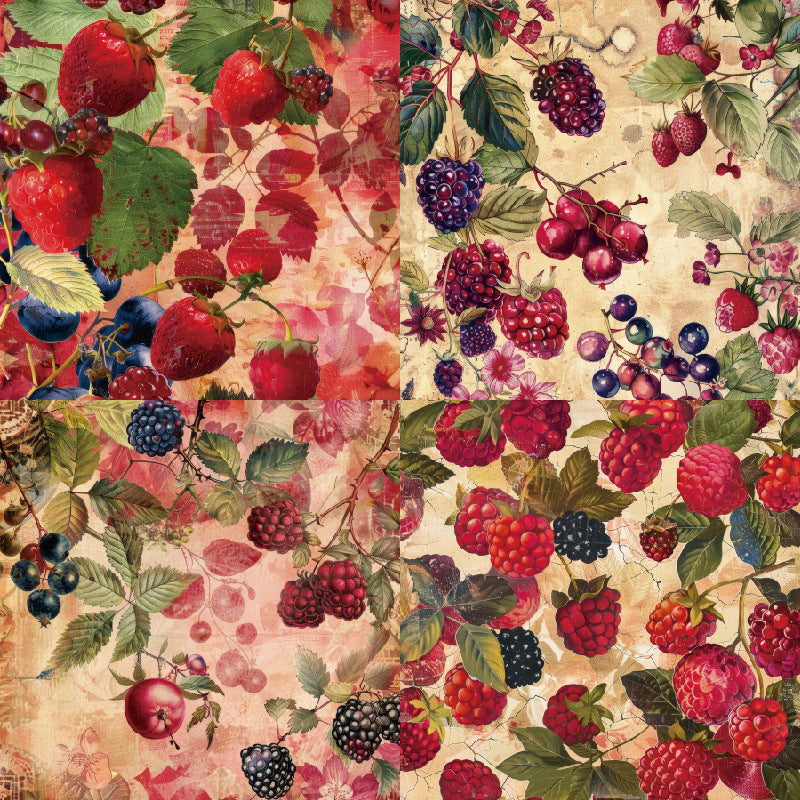 24PCS 6" Sweet Berries Scrapbook Paper & Cardstock