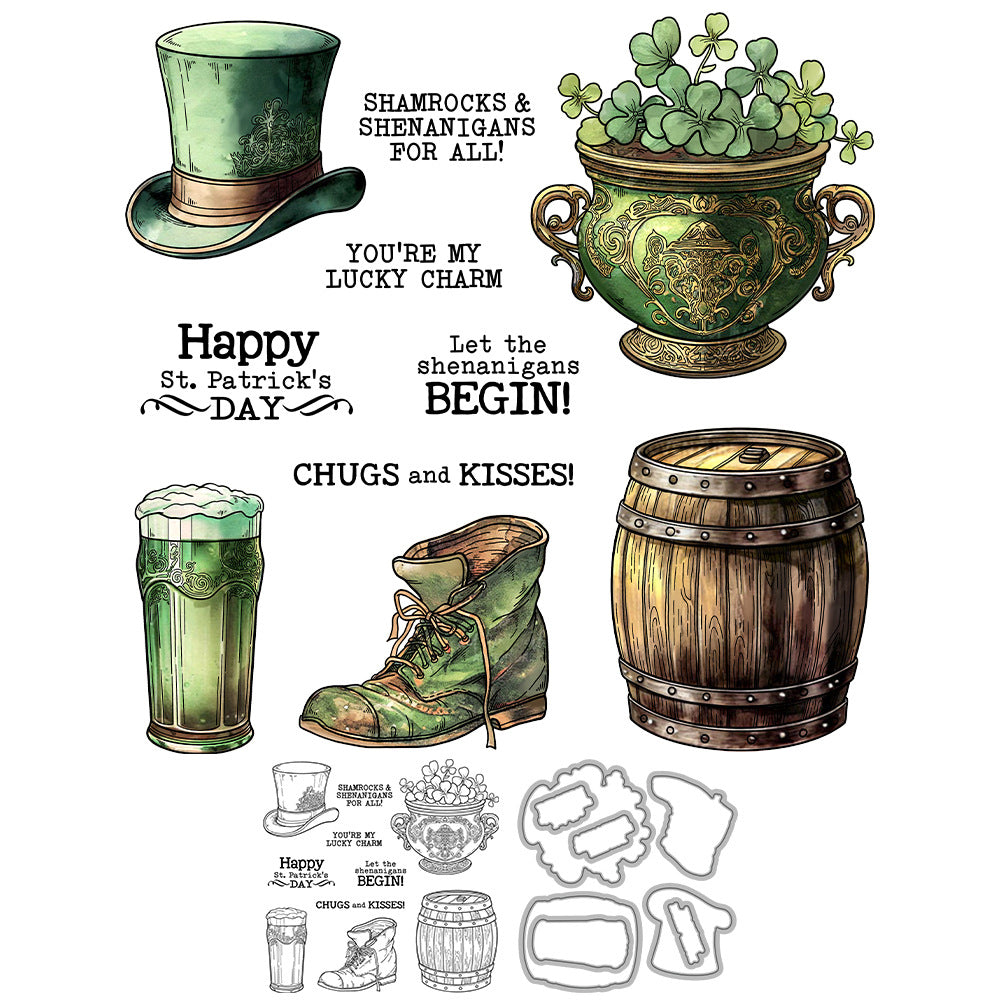 St. Patrick's Day Theme Dies & Stamps Set