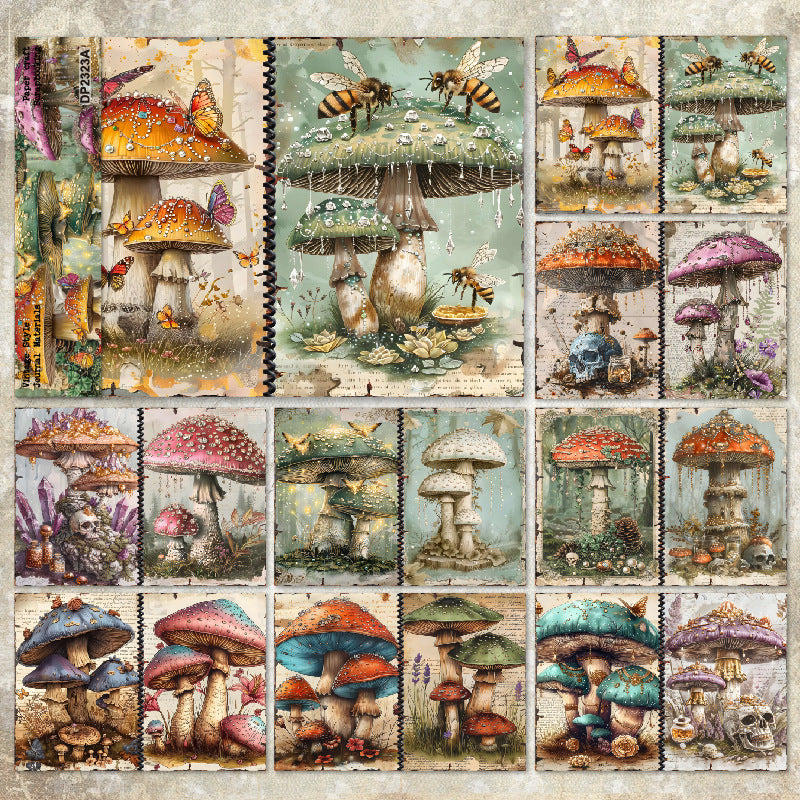A5 Colorful Mushrooms Journal Scrapbook Paper