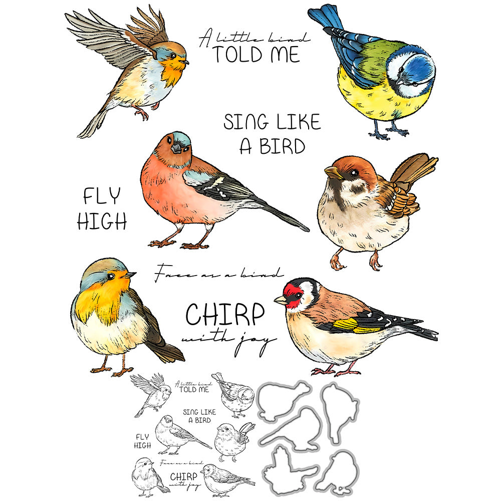 Cute Birds Dies & Stamps Set