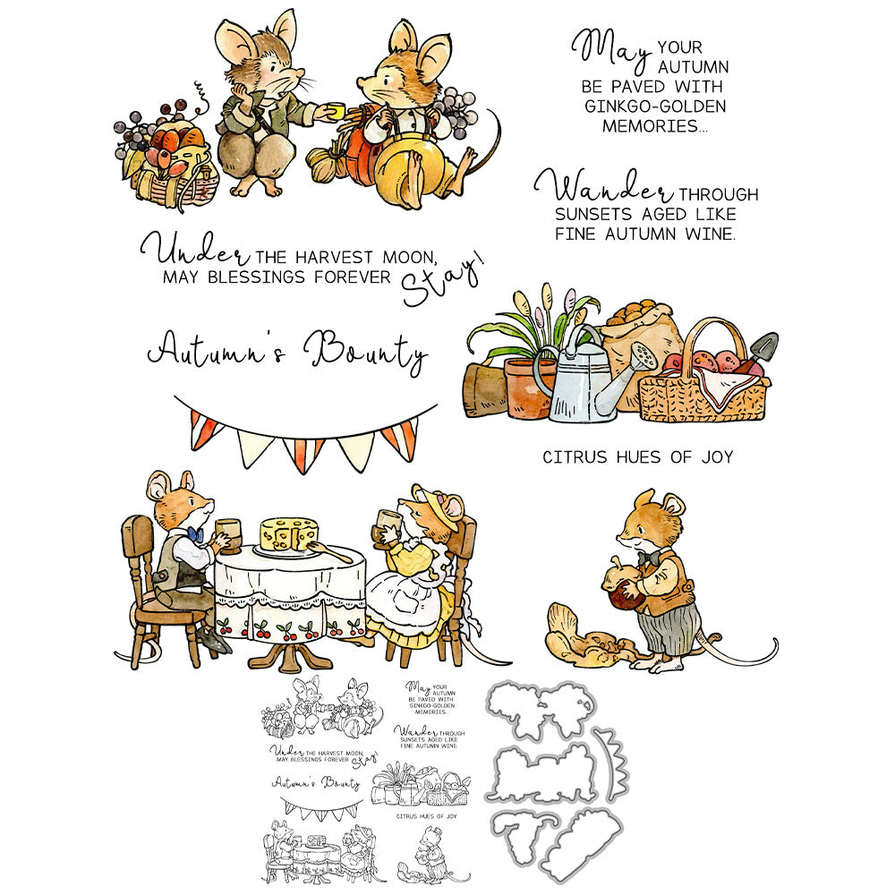 Autumn Mouse Dinner Dies & Stamps Set
