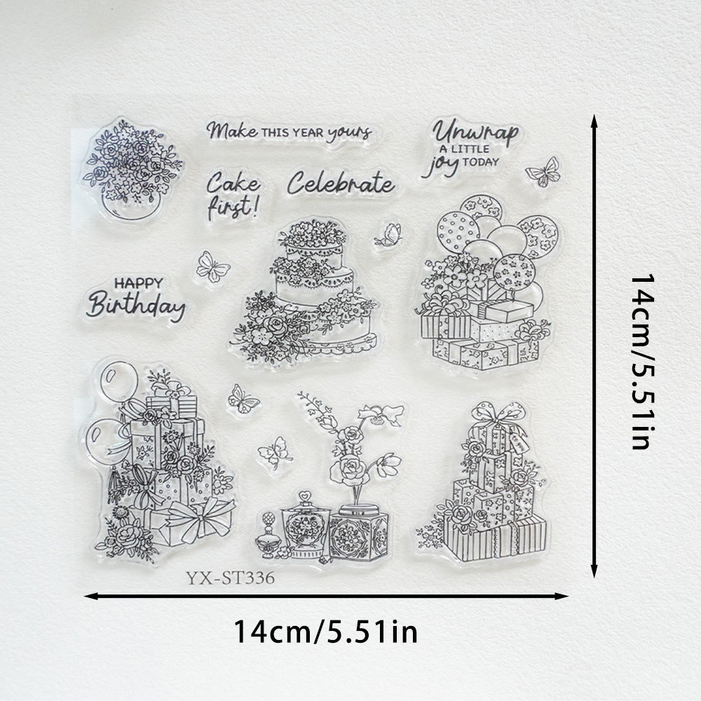 Cake and Flowers Clear Stamps