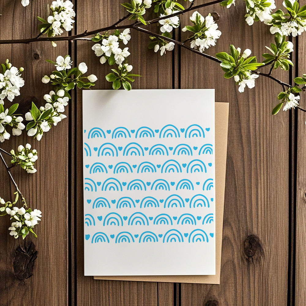 Small Rainbow Background DIY Painting Hollow Stencil