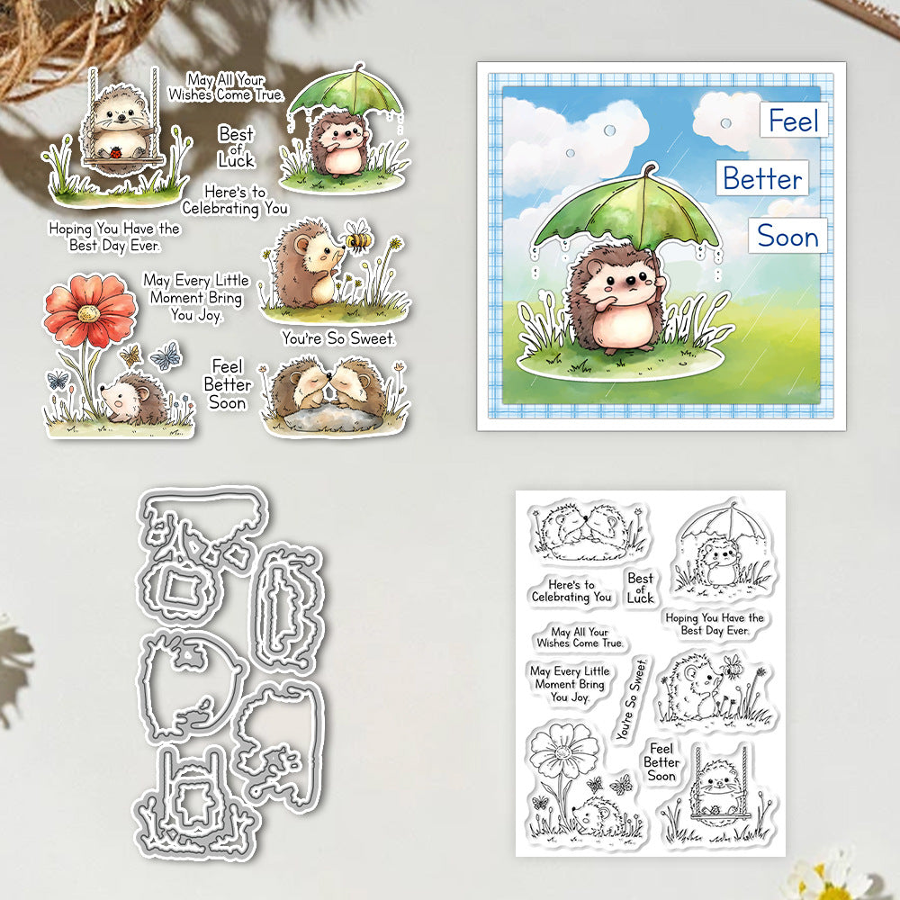 Cute Hedgehog Dies & Stamps Set