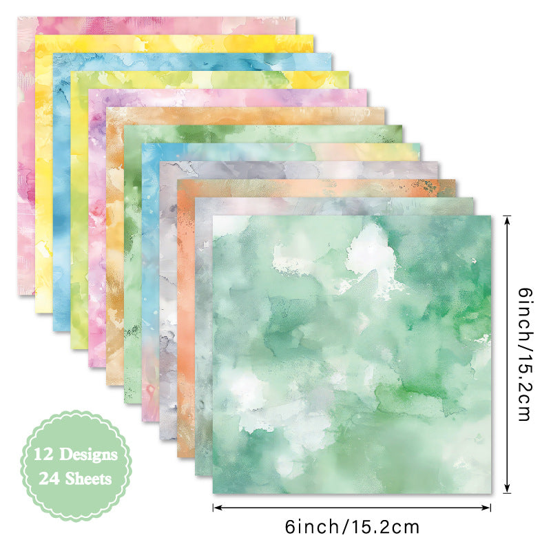 24PCS 6" Dreamy Washes Scrapbook Paper & Cardstock