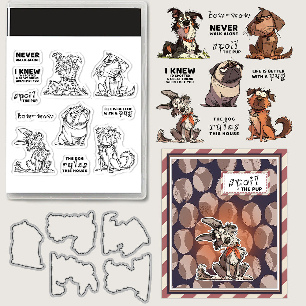 Cute Pet Dogs Dies & Stamps Set