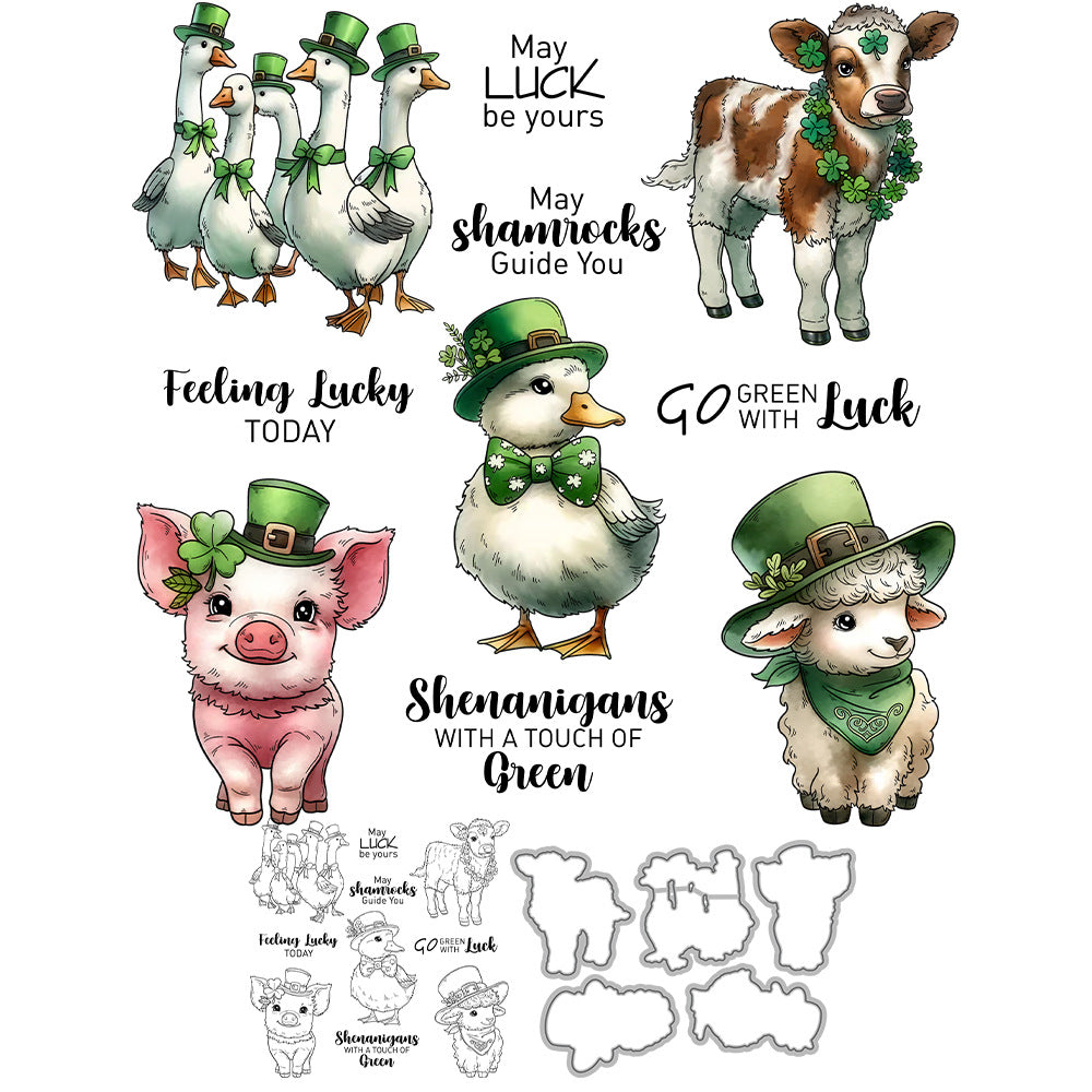 St. Patrick's Day Animals Dies & Stamps Set