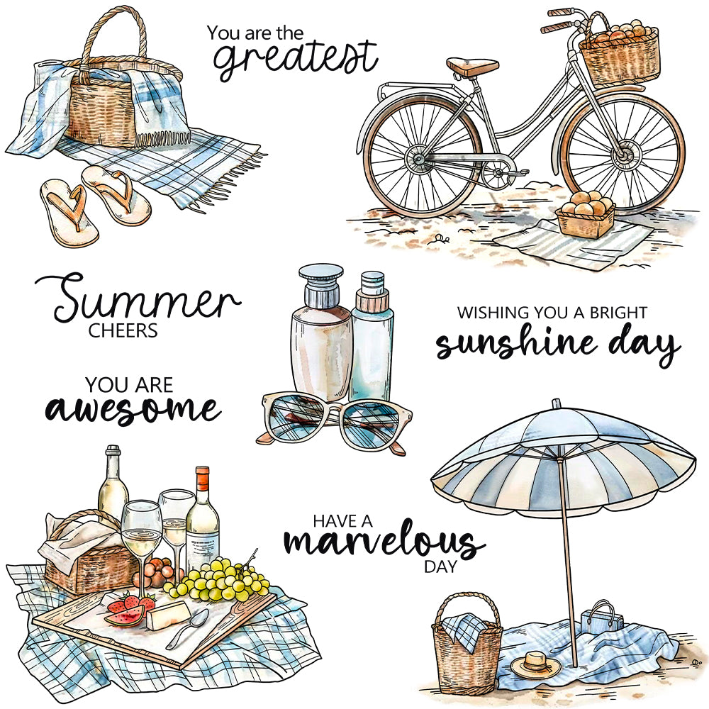 Summer Picnic Camping Dies & Stamps Set