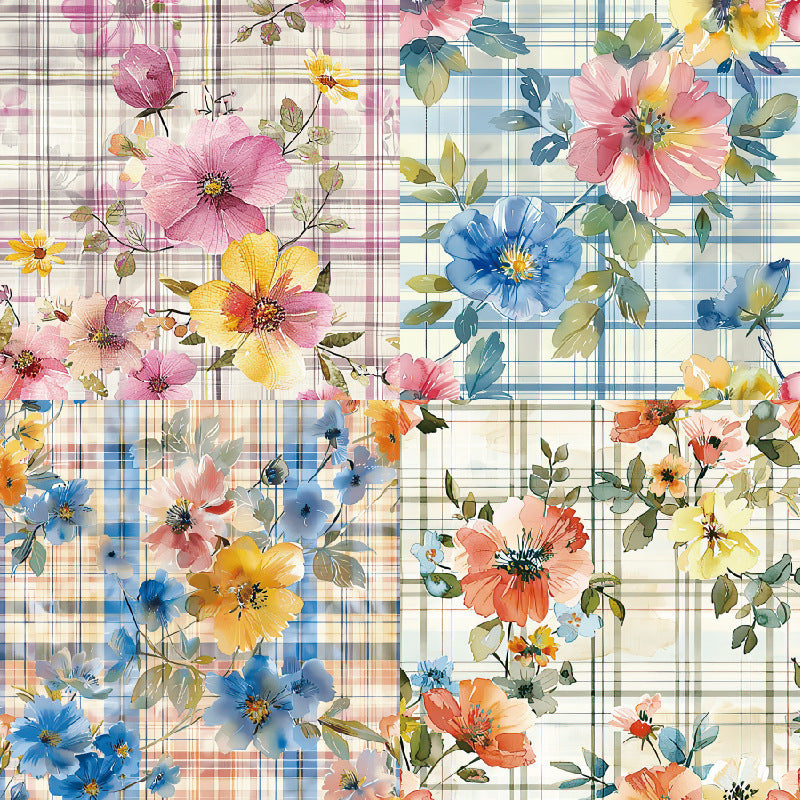 24PCS 6" Flowers Scrapbook Paper & Cardstock