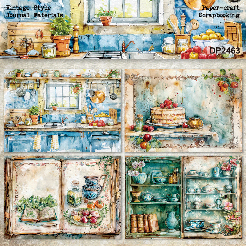 A5 Kitchen Cooking Background Scrapbook Paper