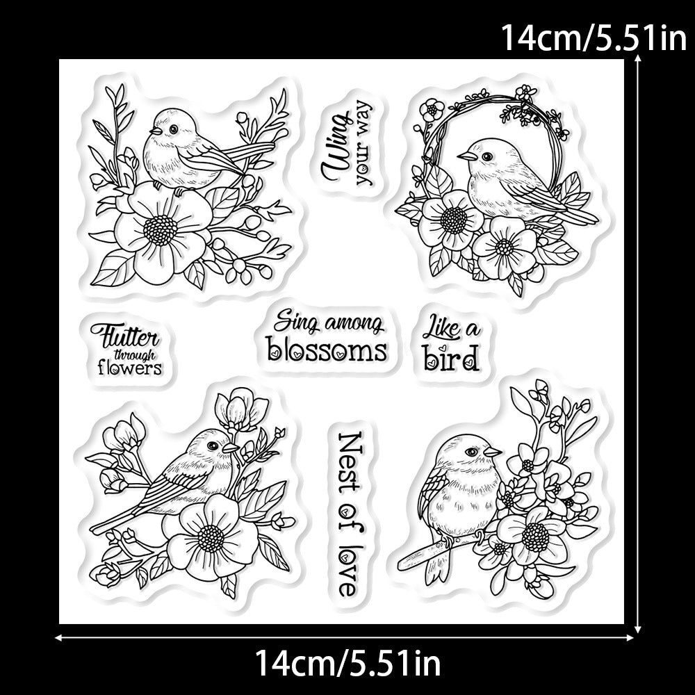 Flowers and Birds Clear Stamps
