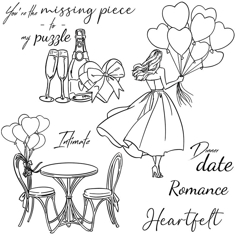 Valentine's Day Theme Dies & Stamps Set