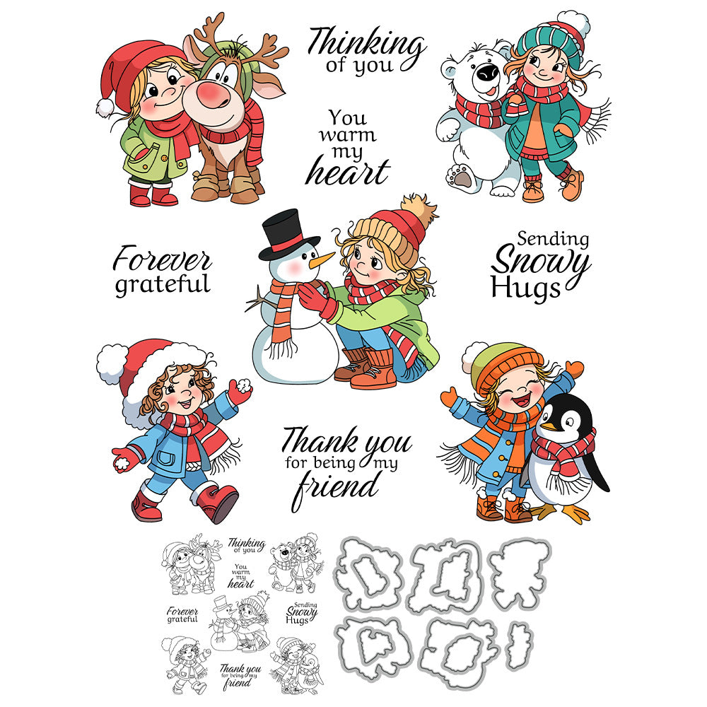 Winter Girls' Happy Time Dies & Stamps Set