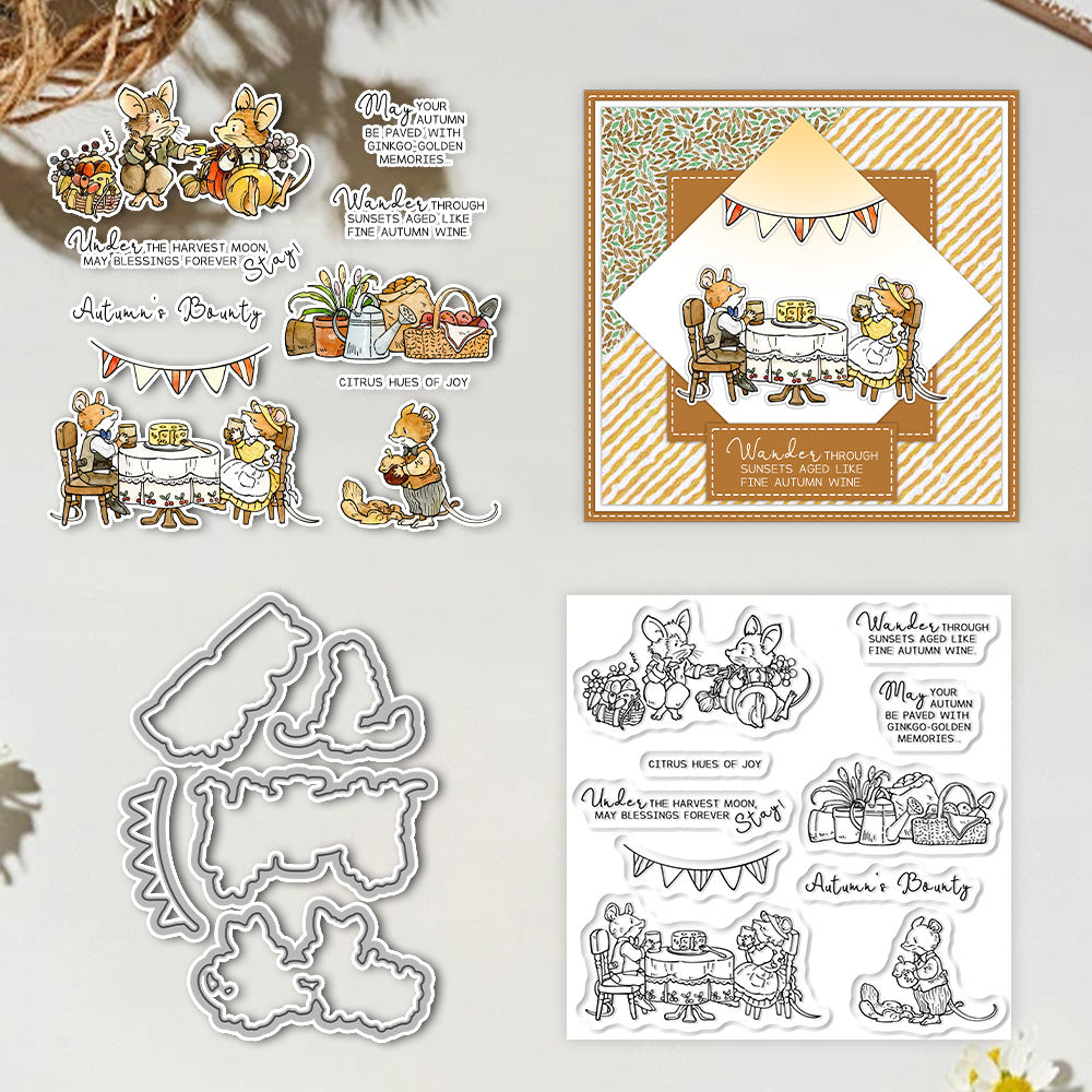 Autumn Mouse Dinner Dies & Stamps Set
