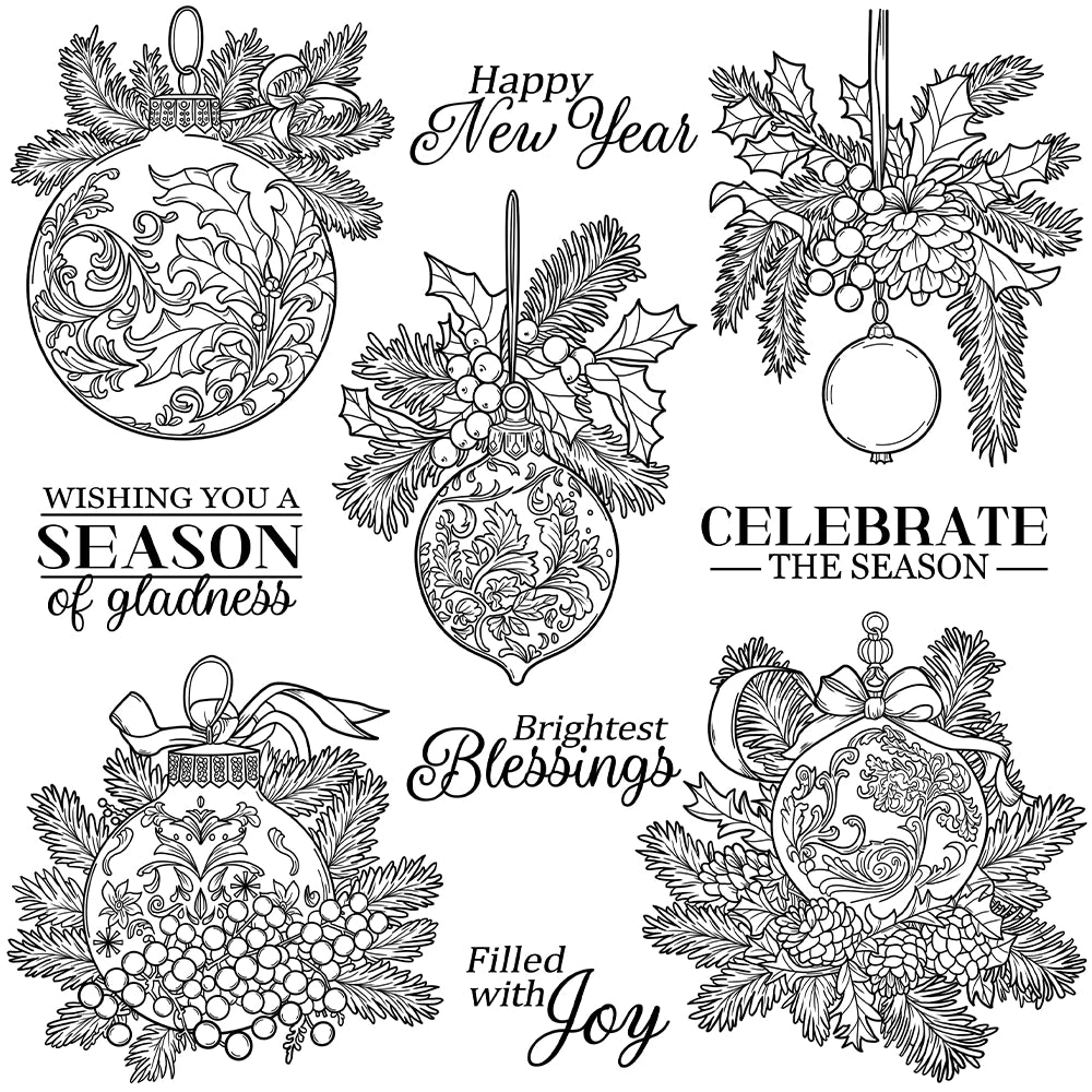 Merry Christmas Vintage Bells Clear Stamps