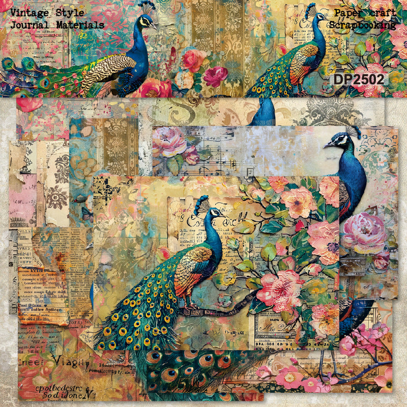 A5 Beautiful Peacock Journal Scrapbook Paper