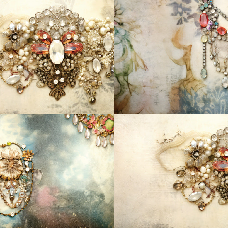 24PCS 6" Antique Jewelry Scrapbook Paper & Cardstock