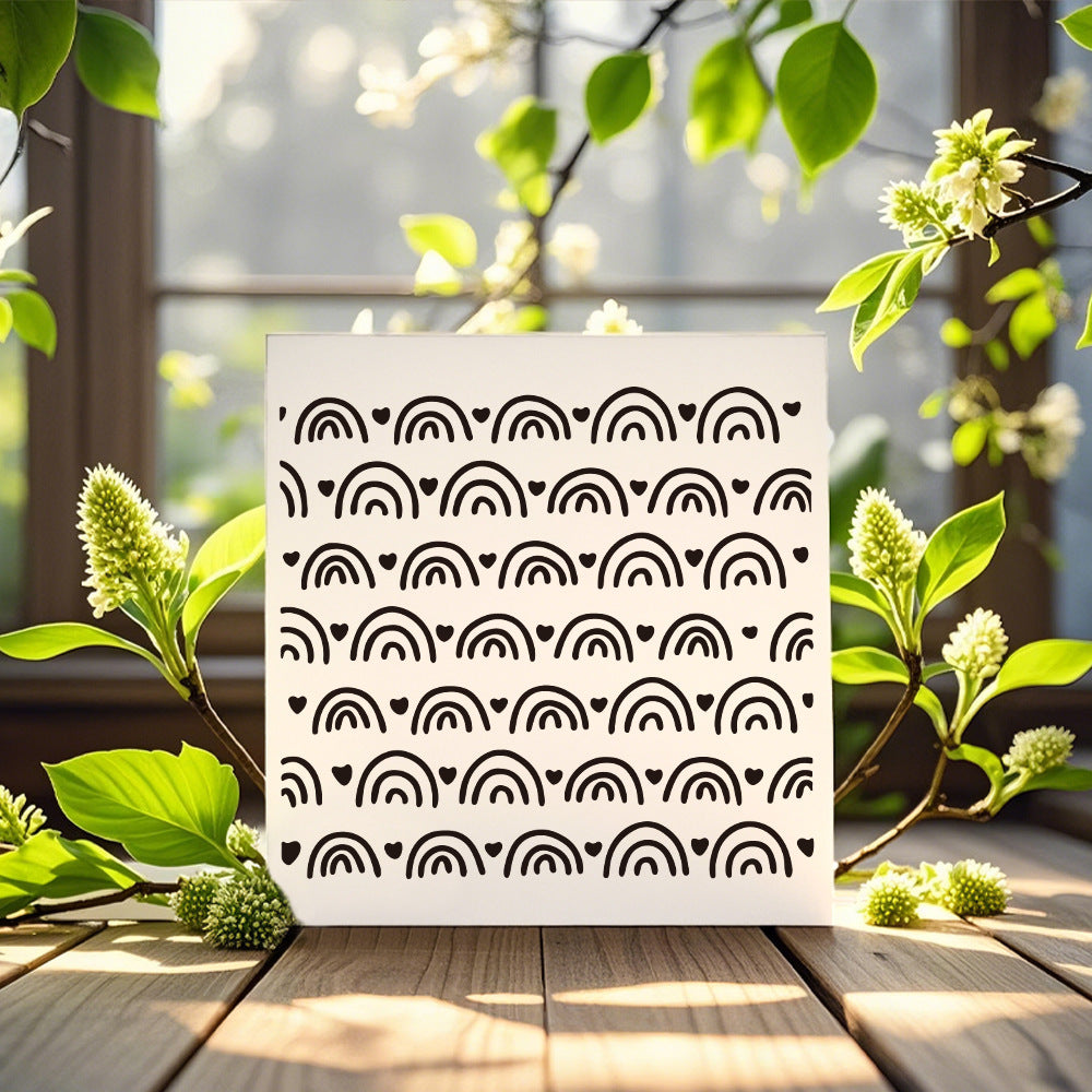 Small Rainbow Background DIY Painting Hollow Stencil