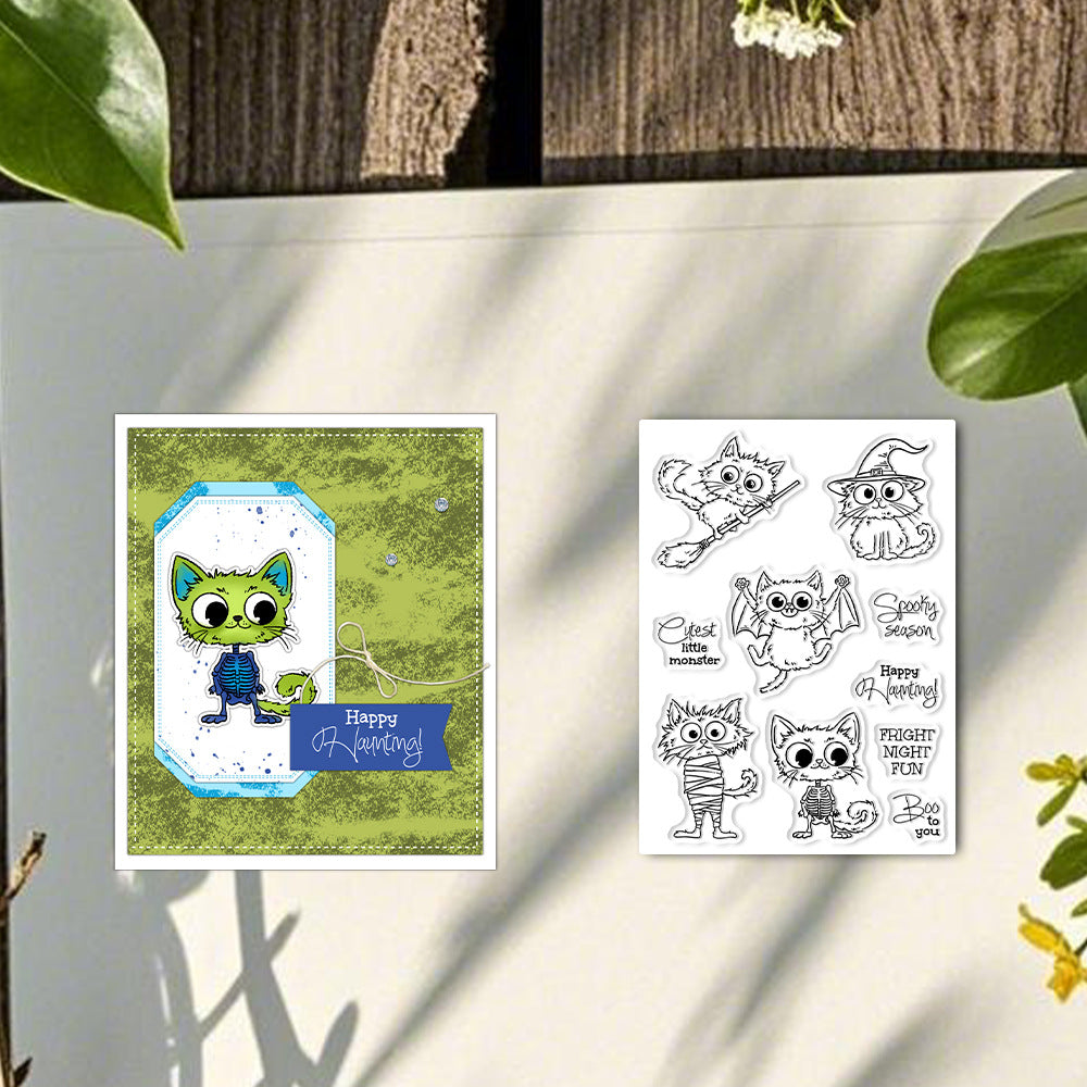 Halloween Cute Cats Dies & Stamps Set
