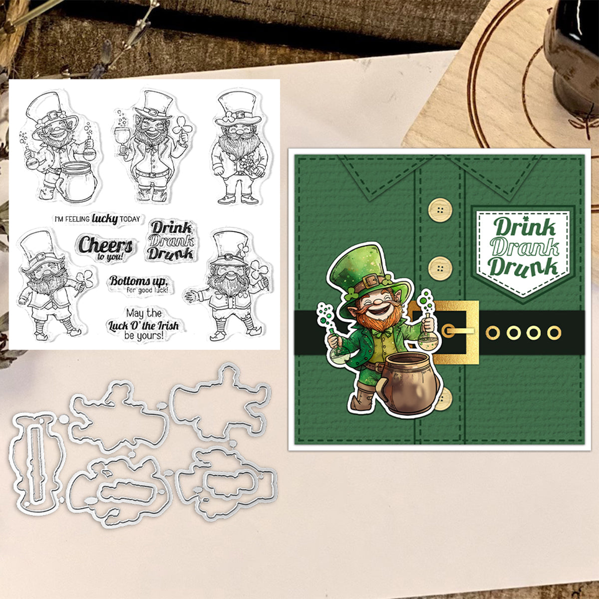 St. Patrick's Day Theme Dies & Stamps Set