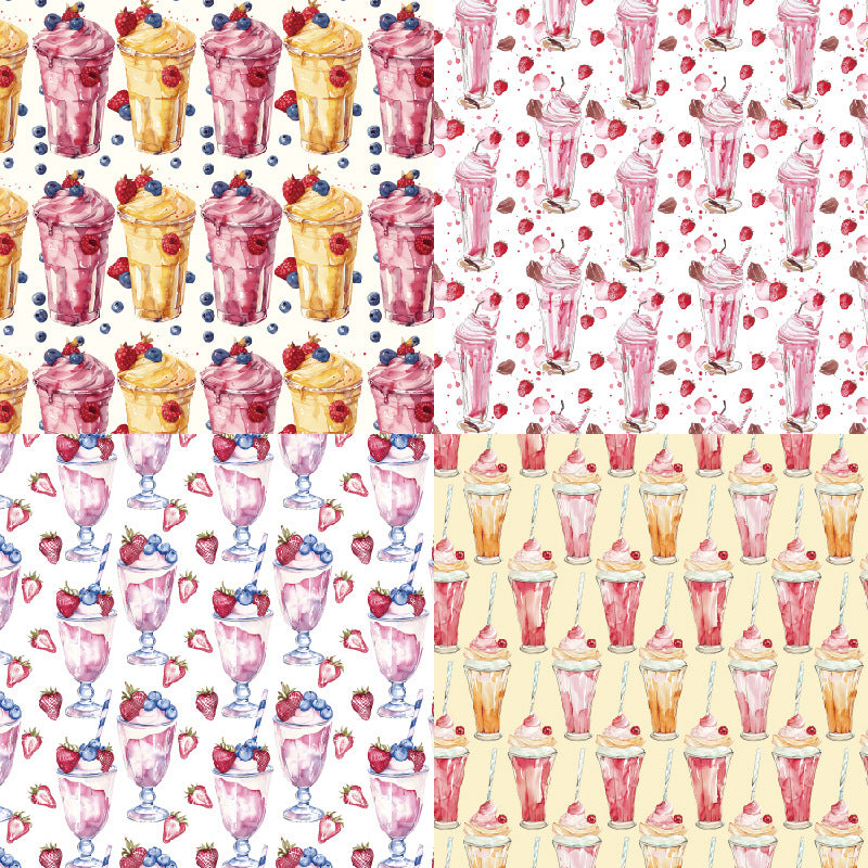 24PCS 6" Milkshake Scrapbook Paper & Cardstock