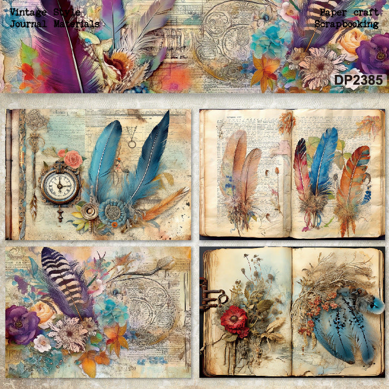 A5 Feather Series DIY Scrapbook Paper