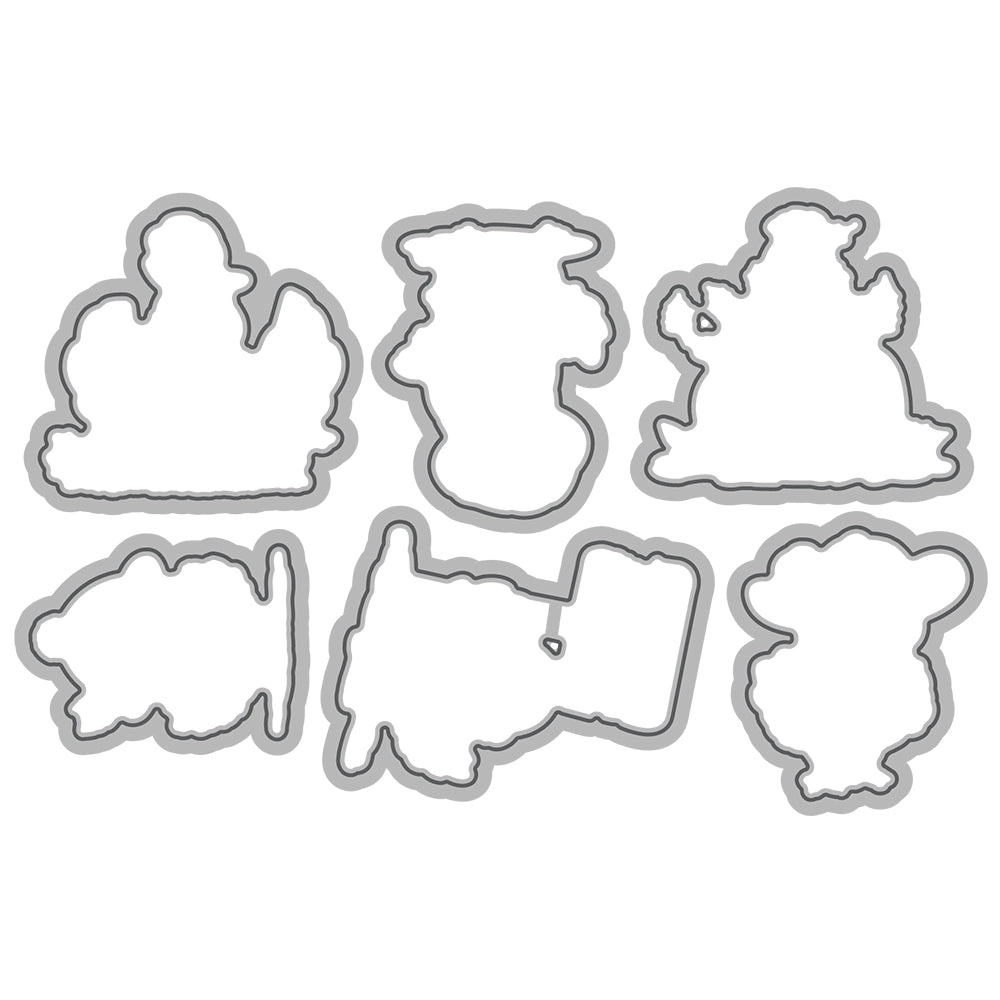 Thanksgiving Cute Turkey Dies & Stamps Set